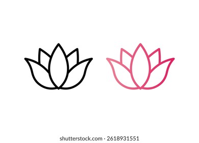 Floral Lotus Line Logo Vector, lotus flower logo, lotus line art, floral lotus logo