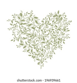 Floral love bouquet for your design, heart shape