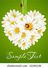 Floral love card (camomile heart)