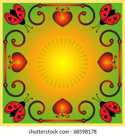 Floral love card. Vector.