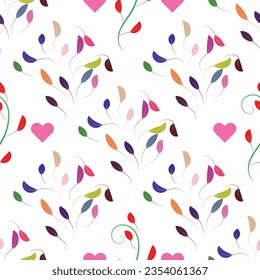 floral and love seamless pattern design.