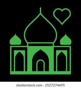 Floral Love Sign of Mosque Design