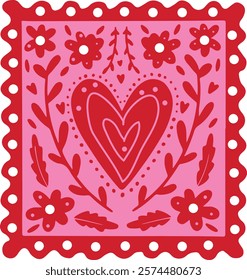 Floral Love vector art illustration 