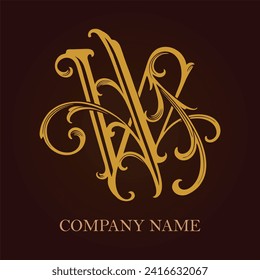 Floral luxury letter W flourish monogram logo vector illustrations for your work logo, merchandise t-shirt, stickers and label designs, poster, greeting cards advertising business company or brands