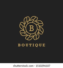 floral luxury logo in vector