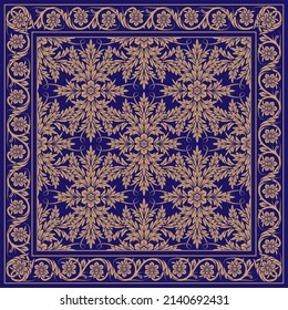 Floral Luxury Square Pattern Scarf Design