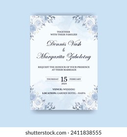 Floral Luxury Wedding Card. Illustrator and designer. Wedding Invites, save the date, Birthday Invites, Video Invites, E-Cards.