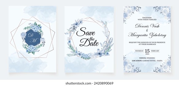 Floral Luxury Wedding Invitation. Illustrator and designer. Wedding Invites, save the date, Birthday Invites, Video Invites, E-Cards.