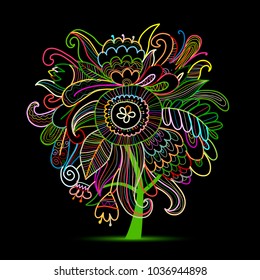 Floral magic tree, sketch for your design