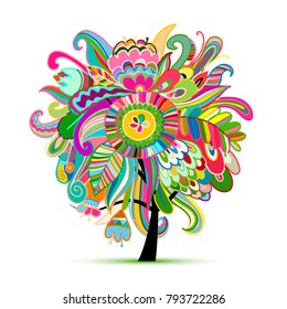 Floral magic tree, sketch for your design