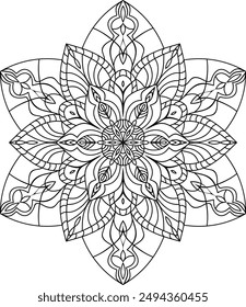 floral mandala art coloring page for everyone