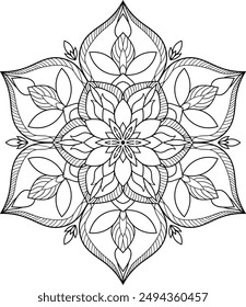 floral mandala art coloring page for everyone