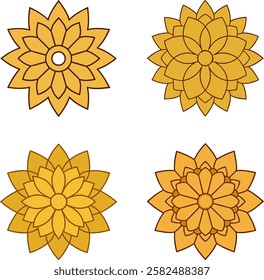 Floral mandala art, Mandala decorative elements, Mandala Clipart vector art