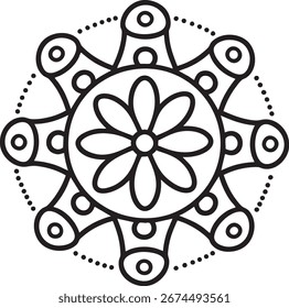 Arte floral del mandala y patrones decorativos