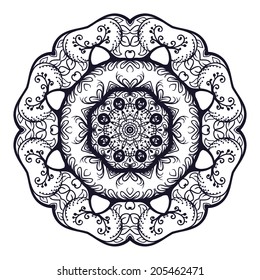 floral mandala beautiful tender round pattern