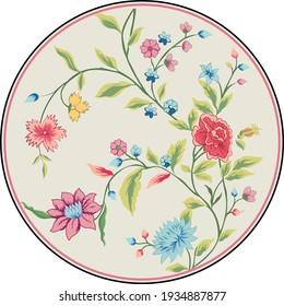 floral mandala circle vector art