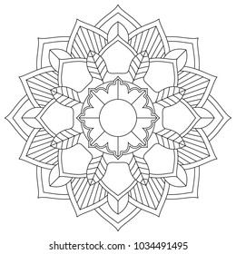 Floral mandala for coloring book