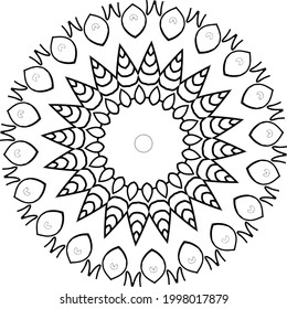 Floral Mandala Coloring Book Page