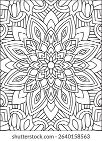 Floral Mandala Coloring Page for Adults. Mandala Coloring Page.