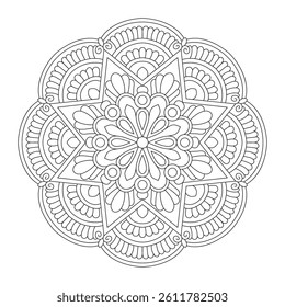 Floral Mandala for coloring pages and book, vector file, simple mandala art, Design for a wallpaper Paint shirt and tile Sticker Design, vector file