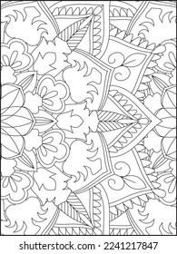 Floral Mandala Coloring Pages,  Flower Mandala Coloring Page, Coloring Page For Adult 
