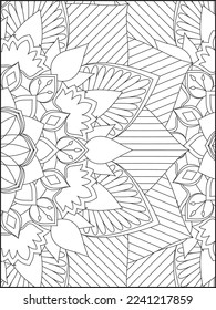 Floral Mandala Coloring Pages,  Flower Mandala Coloring Page, Coloring Page For Adult 