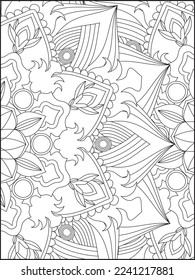 Floral Mandala Coloring Pages,  Flower Mandala Coloring Page, Coloring Page For Adult 