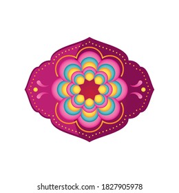 floral mandala or decoration oriental on white background vector illustration design