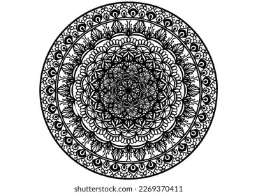 floral mandala decorative element vintage oriental pattern Islamic vector illustration, arabic, india, moroccan, spanish, turkish, pakistan, chinese, mystic, ottoman pattern coloring book page
