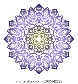 floral mandala, decorative ornament. design for print fabric, tatto. vector
