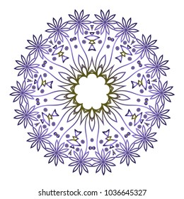 floral mandala, decorative ornament. design for print fabric, tatto. vector