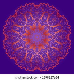 Floral mandala decorative ornament. Vector illustration. Holiday decoration.
