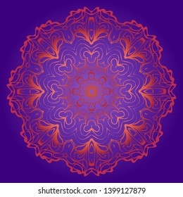 Floral mandala decorative ornament. Vector illustration. Holiday decoration.