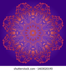Floral mandala decorative ornament. Vector illustration. Holiday decoration.