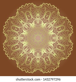 Floral mandala decorative ornament. Vector illustration. Holiday decoration.