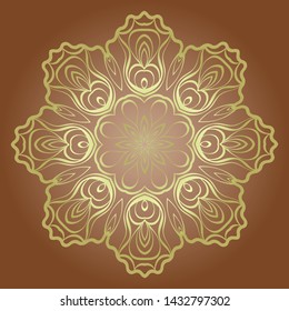 Floral mandala decorative ornament. Vector illustration. Holiday decoration.