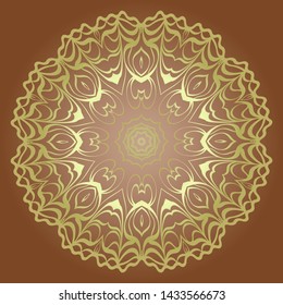Floral mandala decorative ornament. Vector illustration. Holiday decoration.