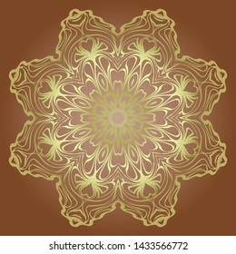 Floral mandala decorative ornament. Vector illustration. Holiday decoration.