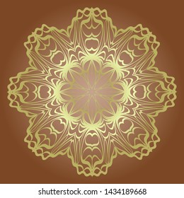 Floral mandala decorative ornament. Vector illustration. Holiday decoration.