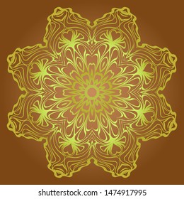 Floral mandala decorative ornament. Vector illustration. Holiday decoration.
