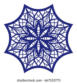 floral Mandala decorative ornament. Vector illustration. for coloring book, greeting card, invitation, tattoo. Anti-stress therapy pattern.