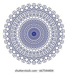 floral Mandala decorative ornament. Vector illustration. for coloring book, greeting card, invitation, tattoo. Anti-stress therapy pattern.