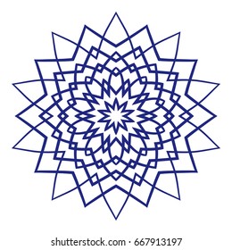 floral Mandala decorative ornament. Vector illustration. for coloring book, greeting card, invitation, tattoo. Anti-stress therapy pattern.