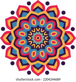 Floral Mandala Design. Alpona Design. South Asian Mandala Design.