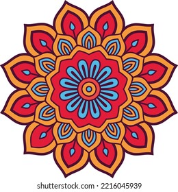 Floral Mandala Design. Alpona Design. South Asian Mandala Design.