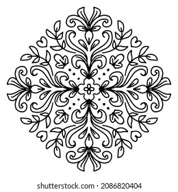 Floral mandala design, decorative round ornaments.