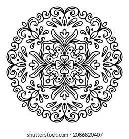 Floral mandala design, decorative round ornaments.