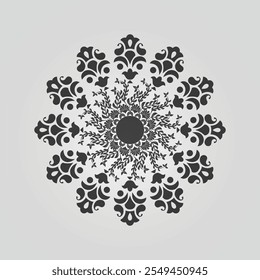 Floral Mandala design with golden black and white of Illustration
