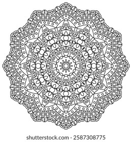 Floral Mandala Design for Stress-Free Coloring Pages