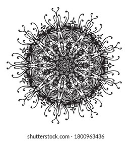 Floral mandala design vector graphic art. Mandalas are known as spiritual connectors and mostly used in the context of meditation, chakra healing, focus, mental peace, spiritual health and, yoga.